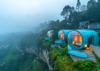 Cliffside Bubble Hotel in the Misty Mountains