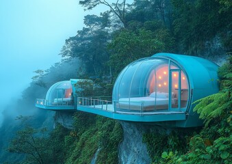 Cliffside Bubble Hotel in the Misty Mountains