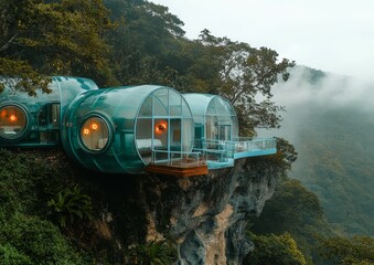 Cliffside Bubble Hotel in the Misty Mountains