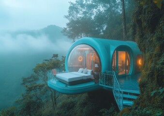 Cliffside Bubble Hotel in the Misty Mountains