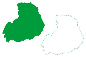 Boa Vista do Tupim municipality (Bahia state, Municipalities of Brazil, Federative Republic of Brazil) map vector illustration, scribble sketch Boa Vista do Tupim map