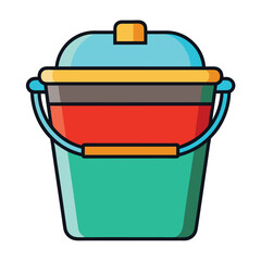 Ice bucket icon simple ice bucket colored flat icon