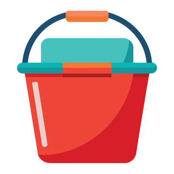 Ice bucket icon simple ice bucket colored flat icon