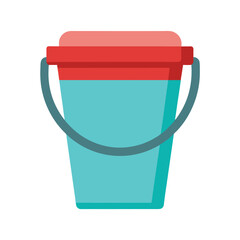 Ice bucket icon simple ice bucket colored flat icon