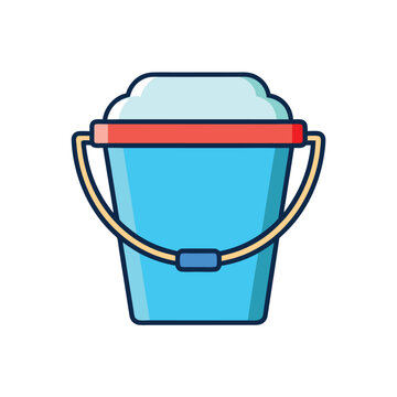 Ice bucket icon simple ice bucket colored flat icon