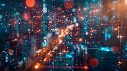 Business marketing theme photo global strategy worldwide network connecting digital data, collaboration and marketing digital technology analytics with overlay elements. Generative AI
