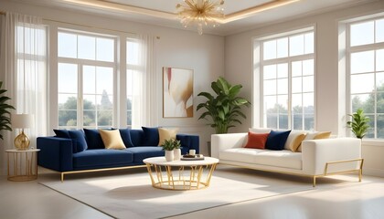 Fototapeta premium Photo interior modern design room 3d illustration