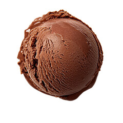 Delicious Chocolate Ice Cream Scoop on a White Background