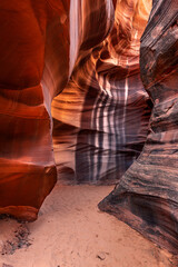 Cardiac Slot Canyonin Arizona showing the unique patterns formed in the walls over thousands of...