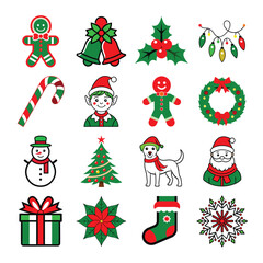 set of christmas tree