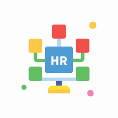 HR software icon simple hr software colored flat icon