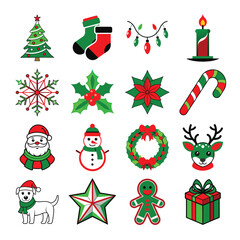 set of christmas tree