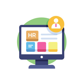 HR software icon simple hr software colored flat icon