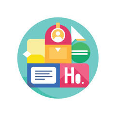 HR software icon simple hr software colored flat icon