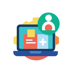 HR software icon simple hr software colored flat icon