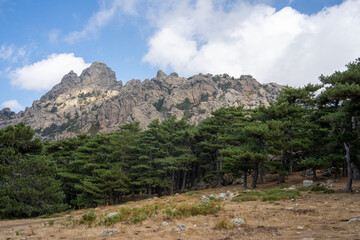View of mountains in Bavella. Quenza, Corsica, France. 