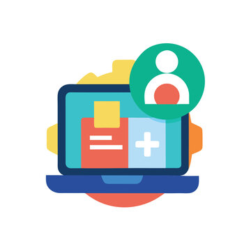 HR software icon simple hr software colored flat icon