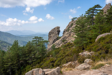 View of mountains in Bavella. Quenza, Corsica, France. 