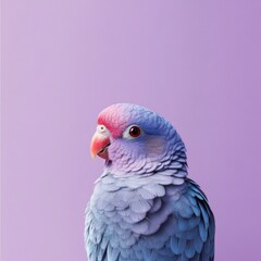 Cute Parrot on Lavender Background - Perfect for Text!