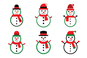 set of christmas snowman