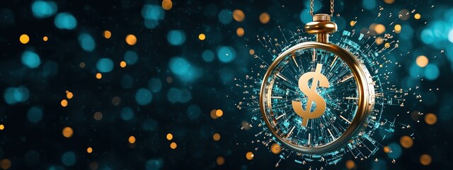 Image of a clock with a dollar sign pendulum swinging back and forth