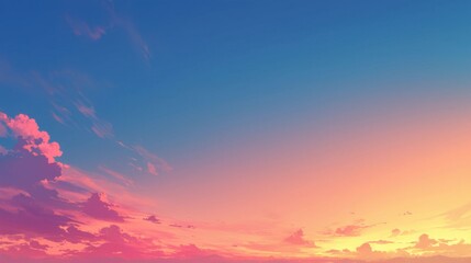 Obraz premium A beautiful blue sky with a few clouds and a bright orange sun