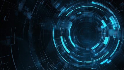Abstract Circular Digital Technology Pattern