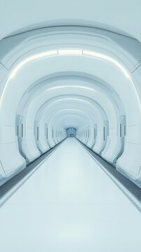 Futuristic transportation hub with hyperloop