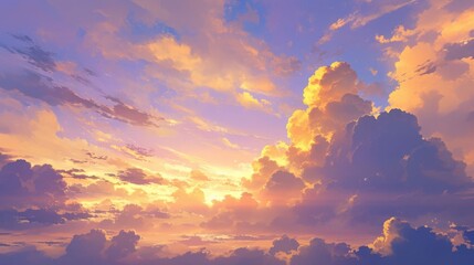 The sky is filled with clouds and the sun is setting