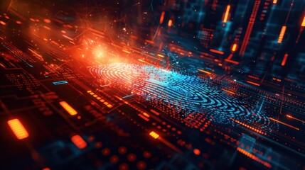 Fototapeta premium Futuristic Technology fingerprint isolated and scan fingerprint,