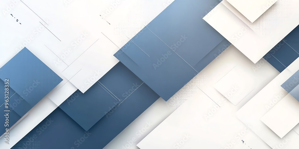 Aufkleber abstract geometric background with blue and white squares.
