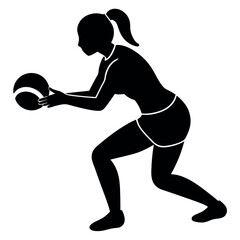 Volleyball player vector silhouette isolated white background