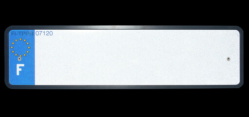 Plaque minéralogique vide 