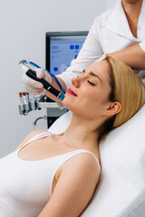 A dermatologist performs a hydro peel facial, highlighting advanced skin therapy for rejuvenation....
