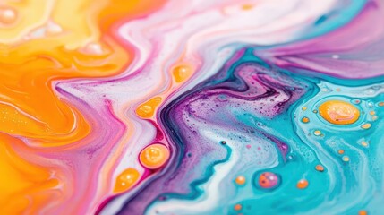 Obraz premium Close-up of colorful oil and water abstract
