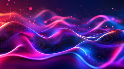 Abstract neon colors wave background  , Abstract background with glowing particles , A dynamic, dark backdrop illuminated by vibrant neon streaks

