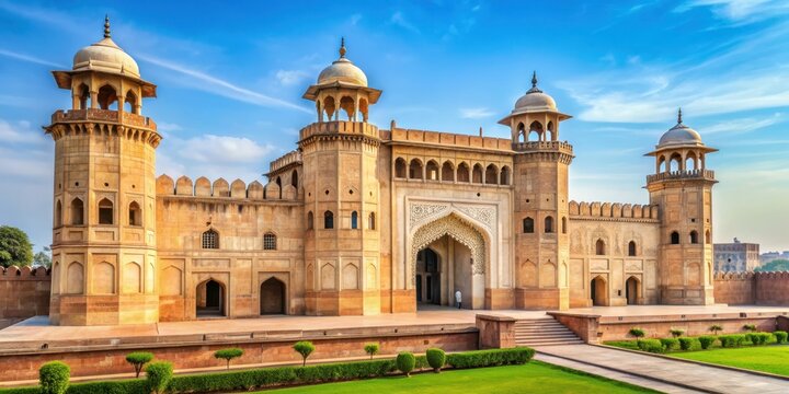 Lahore Fort, a grand Mughal architectural marvel with intricate designs and patterns, Lahore, Pakistan, Fort