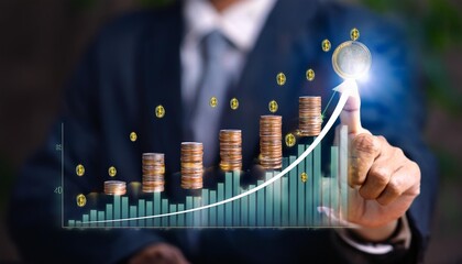 business person holding a graph