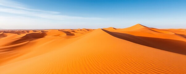 Aerial view of Sahara Desert sand dunes