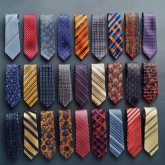 Men's Tie Collection: A Top-Down View of Stylish Neckwear