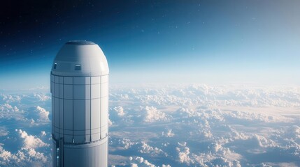 Fototapeta premium Futuristic space elevator concept