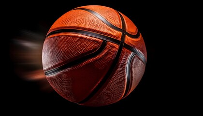 Obraz premium clipping path for a basketball in mid-flight, with a focus on the ball’s surface t