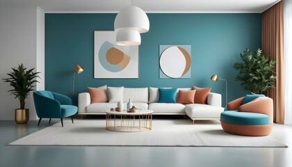 Photo interior modern design room 3d illustration