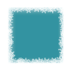 Frozen Frame with Snowflakes on Blue. Seasonal topic winter frames and backgrounds concept vector