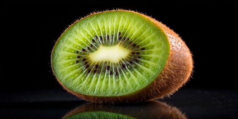 Kiwi fruit isolated on a black background, kiwi, fruit, food, black, background, fresh, tropical, healthy, organic, juicy, vibrant