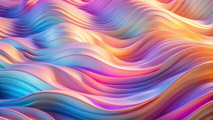 Obraz premium Soft pastel waves in shades of pink, purple, and blue creating a dreamy and fluid abstract background