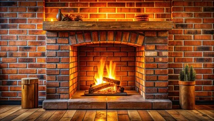 Cozy brick fireplace background, perfect for winter home decor, fireplace, brick, warm, cozy, home, interior, winter
