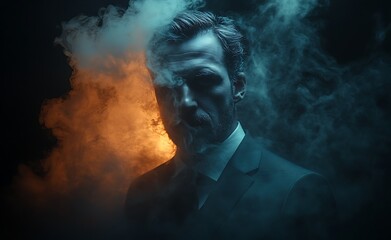 Mysterious Man In Smoke