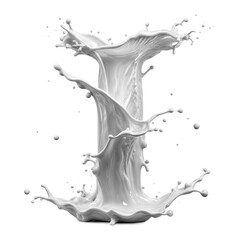 Letter I, from milk and paint, dynamics