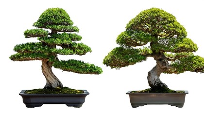 Clipping Path for Bonsai Trees - Bonsai trees isolated with full depth of field